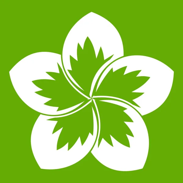 Frangipani květina ikona zelená — Stockový vektor