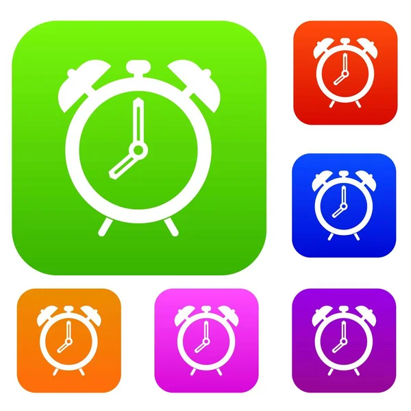 Reloj despertador conjunto colección de color — Vector de stock