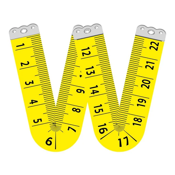 字母 w 标尺图标, 卡通风格 — 图库矢量图片