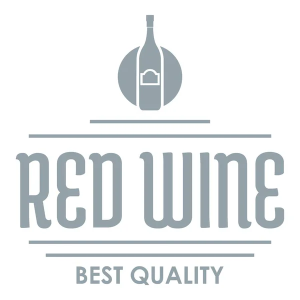 Logo de vino tinto, estilo gris simple — Vector de stock