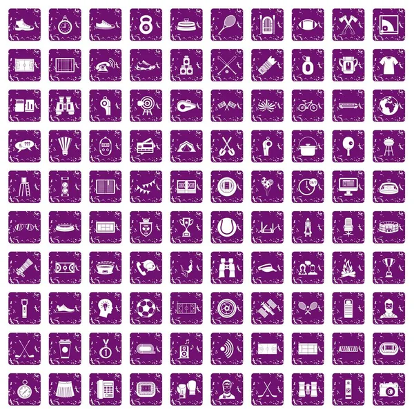 100体育新闻工作者图标设置垃圾紫色 — 图库矢量图片
