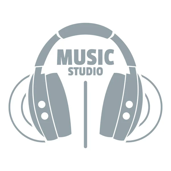 Logotipo del estudio musical, estilo gris simple — Vector de stock