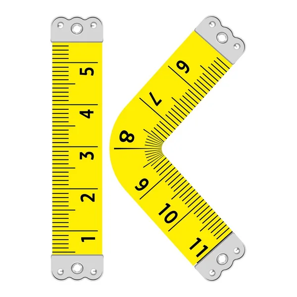 Letter k ruler icon, cartoon style — Stock Vector
