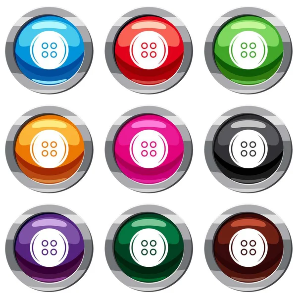 Plastic button set 9 collection — Stock Vector