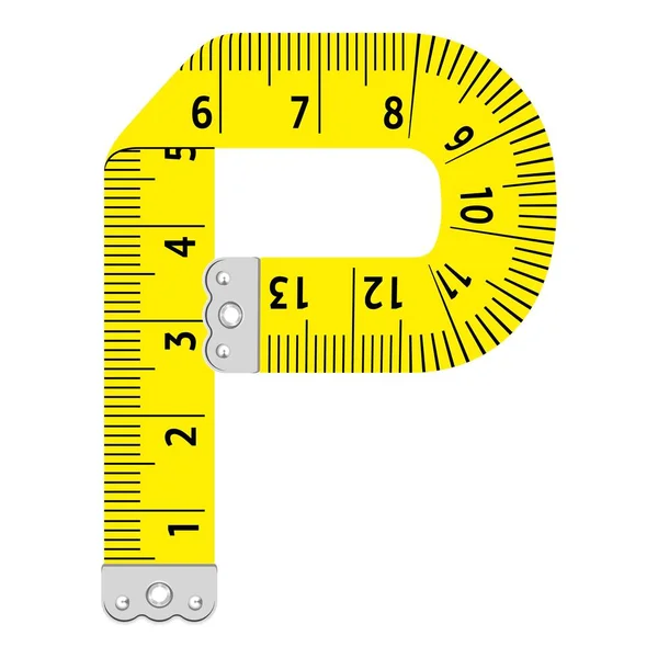 P liniaal letterpictogram, cartoon stijl — Stockvector
