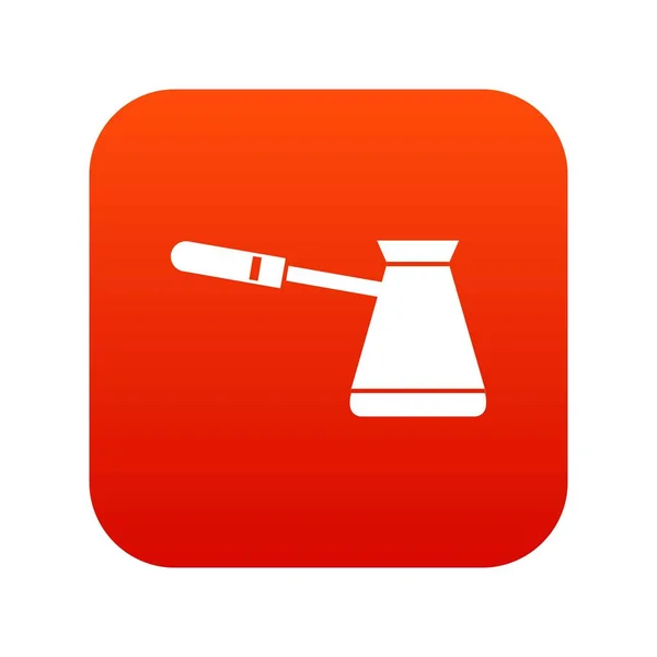 Cézve café icône numérique rouge — Image vectorielle
