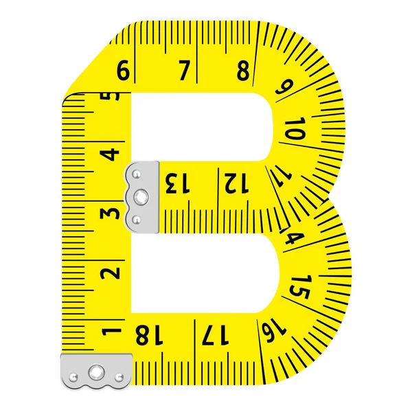 B liniaal letterpictogram, cartoon stijl — Stockvector