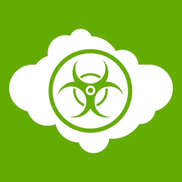 Mrak s biohazard symbol ikonu zelené — Stockový vektor