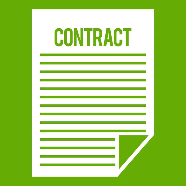 Ícone de contrato verde — Vetor de Stock