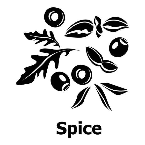 Spice pictogram, eenvoudige zwarte stijl — Stockvector