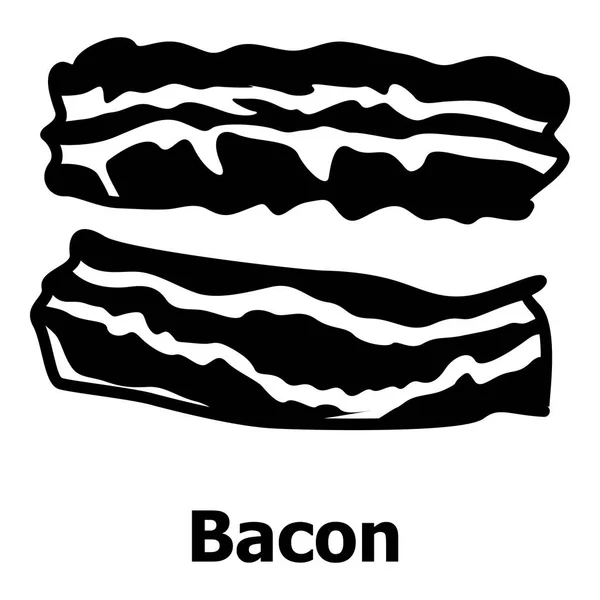 Bacon-ikonen, enkel svart stil — Stock vektor