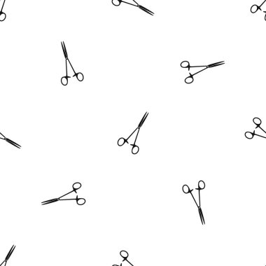 Tıbbi kelepçe makas sorunsuz siyah desen