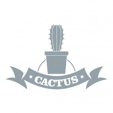 Arizona kaktüs logosu, basit gri tarzı