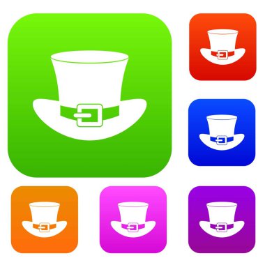 Silindir şapka toka ile renk koleksiyonu ayarla