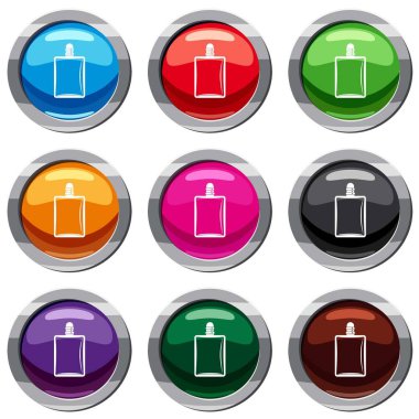 Kadın parfüm şişe 9 koleksiyonu ayarla