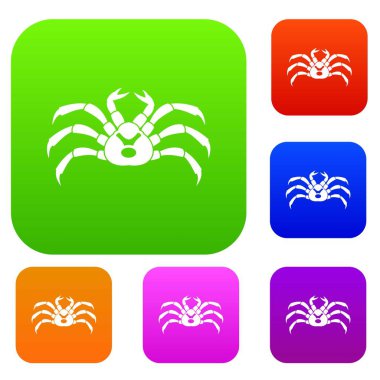 Taze canlı Yengeç renk koleksiyonu ayarla