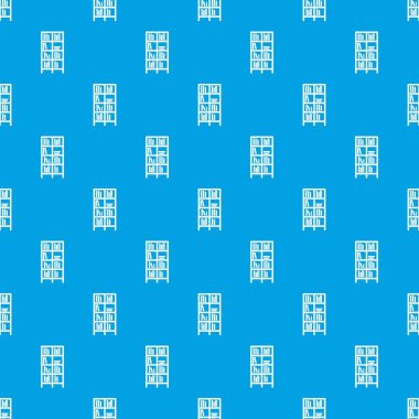 Kitaplık desen kesintisiz mavi