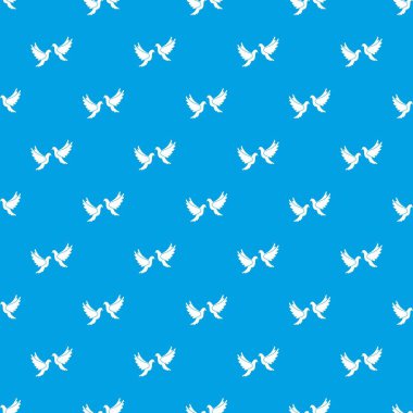 Kesintisiz mavi düğün güvercinler desen