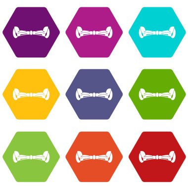 Renk altı yüzlü Hoverboard Icon set