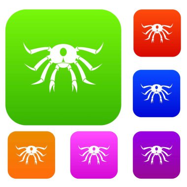 Deniz ürünleri renk koleksiyonu ayarla Yengeç