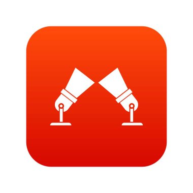 Projektörler simgesi dijital kırmızı