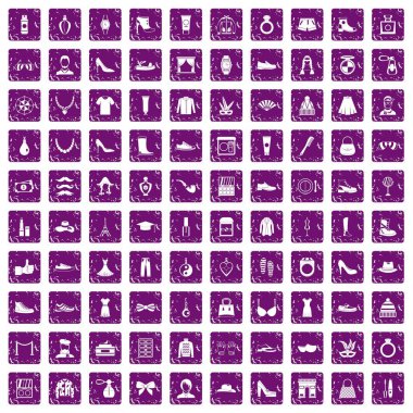 100 vogue simgeler grunge mor ayarla