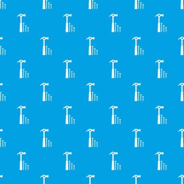 Çekiç ve çivi kesintisiz mavi model