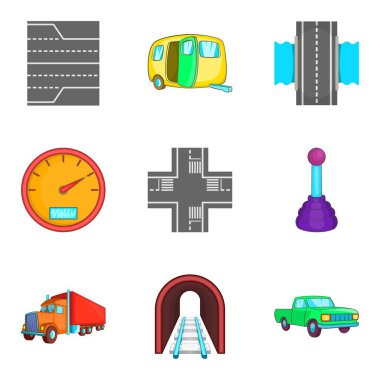 Ders Icons set, karikatür tarzı