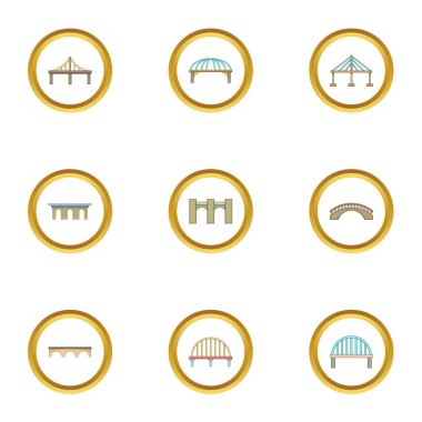 Çeşitli köprüler Icons set, karikatür tarzı