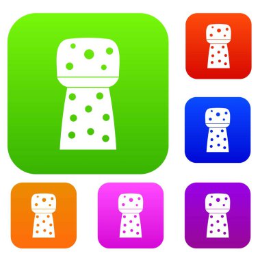 Ahşap cork renk koleksiyonu ayarla