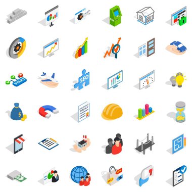 Başlangıç Icons set, izometrik stili