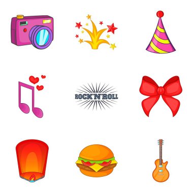 Simgeler topluluk ayarla, tarzı çizgi film