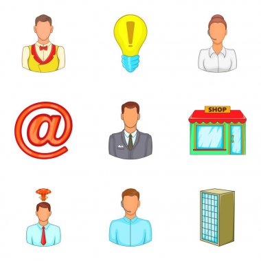 Kredi iş simgeler kümesi, karikatür tarzı için