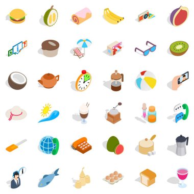 Bakeshop Icons set, izometrik stili