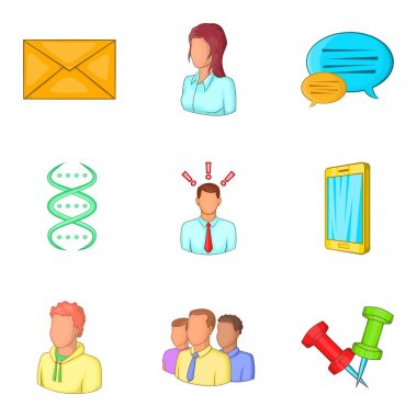 Genç profesyonel Icons set, karikatür tarzı