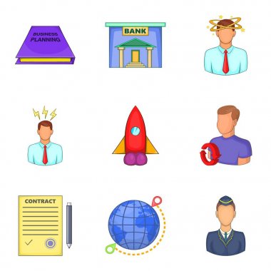 Hava şirket Icons set, karikatür tarzı