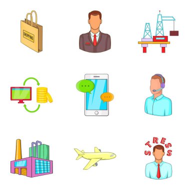 Gelişmiş çeviri Icons set, karikatür tarzı