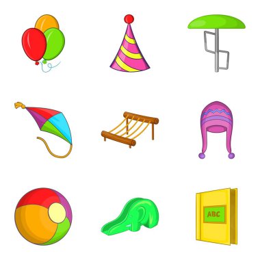 Sığ Icons set, karikatür tarzı