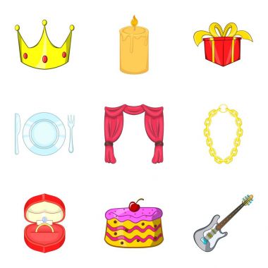 Nişan Icons set, karikatür tarzı