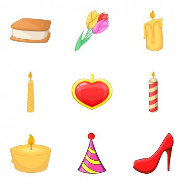 Harika tarihi Icons set, karikatür tarzı