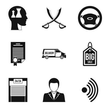 Bilgi alma Icons set, basit tarzı