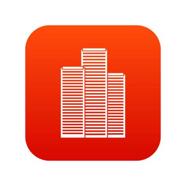 Singapur simgesi dijital kırmızı içinde gökdelenler