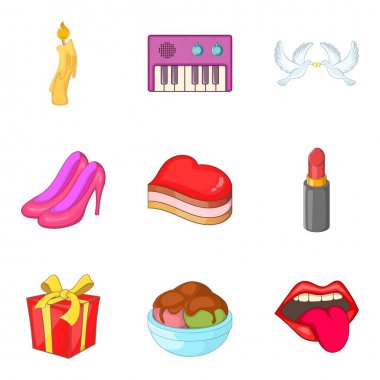 Olay Icons set, karikatür tarzı