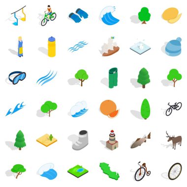 Güzel Icons set, izometrik stili