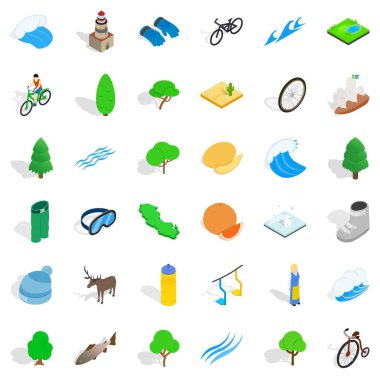 Su Icons set, izometrik stil için maske