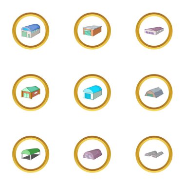 Lojistik Binası simgeler ayarla, tarzı çizgi film