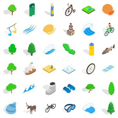 Karpuz simgeleri ayarlandı, izometrik biçim