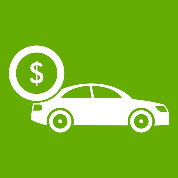 Icône voiture et dollar signe vert — Image vectorielle