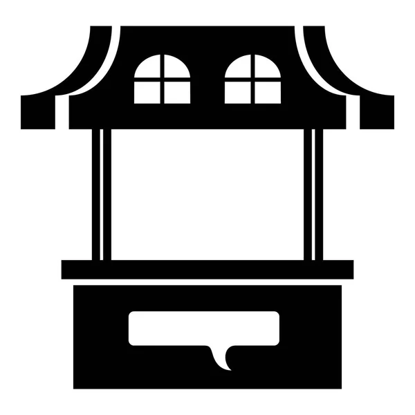 Icono del puesto, estilo negro simple — Vector de stock