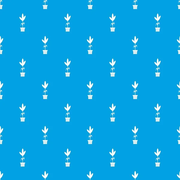ポット パターン シームレスなブルーの装飾工場 — ストックベクタ